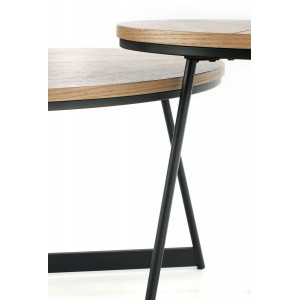 KENDALL modern dohányzóasztal – natúr tölgy / fekete - 80cm