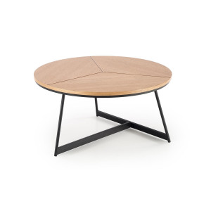 KENDALL modern dohányzóasztal – natúr tölgy / fekete - 80cm