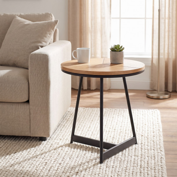 KENDALL modern lerakóasztal – natúr tölgy / fekete -45cm