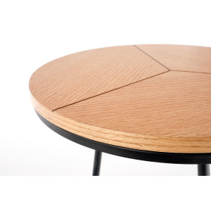 KENDALL modern lerakóasztal – natúr tölgy / fekete -45cm