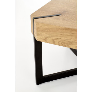 LAYTON modern dohányzóasztal – arany tölgy / fekete - 110cm