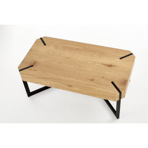 LAYTON modern dohányzóasztal – arany tölgy / fekete - 110cm