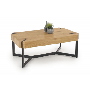 LAYTON modern dohányzóasztal – arany tölgy / fekete - 110cm