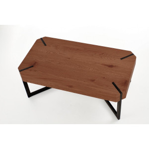 LAYTON modern dohányzóasztal – dió / fekete -110cm