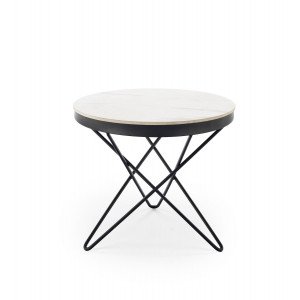 LENNIX modern lerakóasztal – márvány/ fekete -60cm HALMAR
