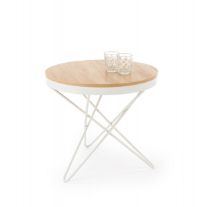 LENNIX modern lerakóasztal – natúr / fehér -60cm