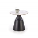 MARLOW modern 2 részes dohányzóasztal szett – fehér márvány / fekete - 70/50cm