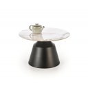 MARLOW modern 2 részes dohányzóasztal szett – fehér márvány / fekete - 70/50cm