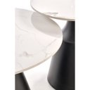 MARLOW modern 2 részes dohányzóasztal szett – fehér márvány / fekete - 70/50cm