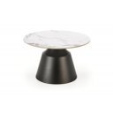 MARLOW modern 2 részes dohányzóasztal szett – fehér márvány / fekete - 70/50cm