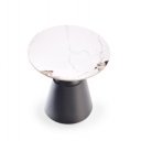 MARLOW modern 2 részes dohányzóasztal szett – fehér márvány / fekete - 70/50cm