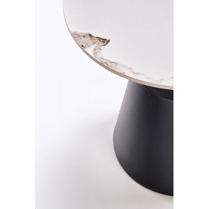 MARLOW modern 2 részes dohányzóasztal szett – fehér márvány / fekete - 70/50cm