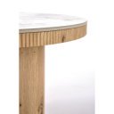 MAVERO modern dohányzóasztal – fehér márvány / natúr - 80cm