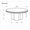 MAVERO modern dohányzóasztal – fehér márvány / natúr - 80cm