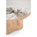 MAVERO modern dohányzóasztal – fehér márvány / natúr - 80cm