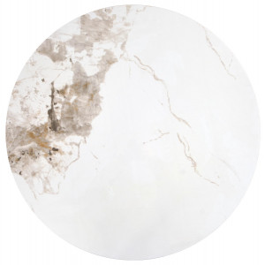 MAVERO modern dohányzóasztal – fehér márvány / natúr - 80cm