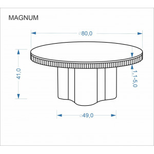MAVERO modern dohányzóasztal – fehér márvány / natúr - 80cm