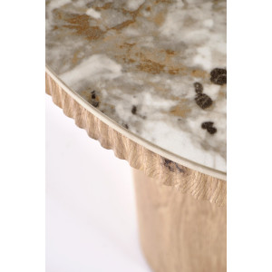 MAVERO modern lerakóasztal – fehér márvány / natúr -50cm