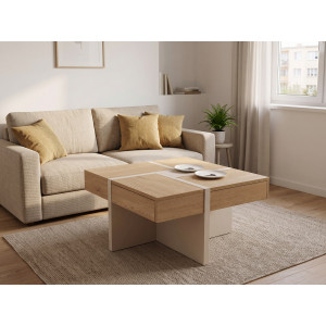 SAVERO modern lerakóasztal – tölgy / kasmír -80cm