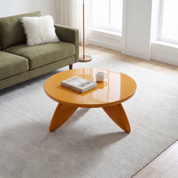 MIRAGE modern dohányzóasztal – mustársárga - 80cm