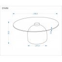 MERAKI modern dohányzóasztal –  üveg / kasmír -80cm