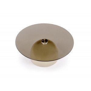 MERAKI modern dohányzóasztal –  üveg / kasmír -80cm
