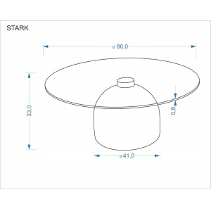 MERAKI modern dohányzóasztal –  üveg / kasmír -80cm