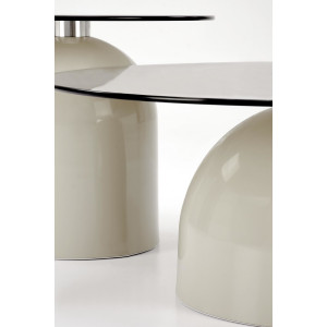 MERAKI modern dohányzóasztal –  üveg / kasmír -80cm