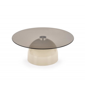 MERAKI modern dohányzóasztal –  üveg / kasmír -80cm