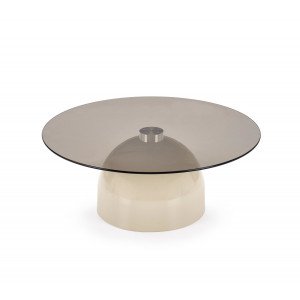 MERAKI modern dohányzóasztal –  üveg / kasmír -80cm HALMAR