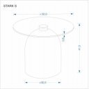 MERAKI modern lerakóasztal –  üveg / kasmír -50cm