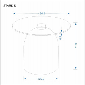 MERAKI modern lerakóasztal –  üveg / kasmír -50cm