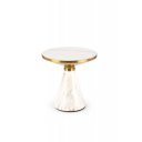 SAVORA modern lerakóasztal – fehér márvány / arany -50cm