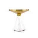 SAVORA modern lerakóasztal – fehér márvány / arany -50cm