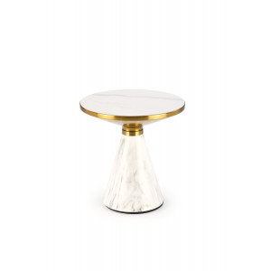 SAVORA modern lerakóasztal – fehér márvány / arany -50cm