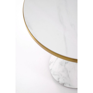 SAVORA modern lerakóasztal – fehér márvány / arany -50cm