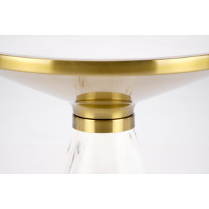 SAVORA modern lerakóasztal – fehér márvány / arany -50cm