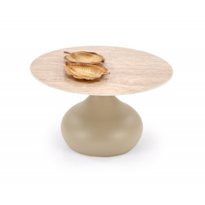 FORM modern dohányzóasztal – travertin / kasmír -70cm