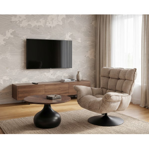 FORM modern dohányzóasztal – dió / fekete -70cm