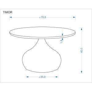 FORM modern dohányzóasztal – dió / fekete -70cm