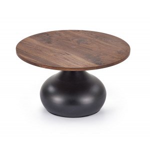 FORM modern dohányzóasztal – dió / fekete -70cm HALMAR