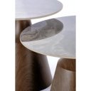 STACK modern dohányzóasztal szett – barna márvány / dió - 70/50cm