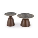 STACK modern dohányzóasztal szett – barna márvány / dió - 70/50cm