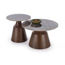 STACK modern dohányzóasztal szett – barna márvány / dió - 70/50cm