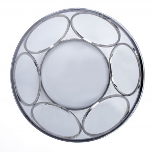 MOTION modern üveg dohányzóasztal – üveg / ezüst -80cm
