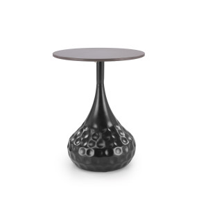 RIPPLE modern lerakóasztal – fekete márvány / fekete - 40cm