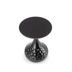 RIPPLE modern lerakóasztal – fekete márvány / fekete - 40cm