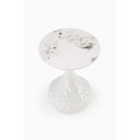 RIPPLE modern lerakóasztal – fehér márvány / fehér - 40cm