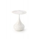 RIPPLE modern lerakóasztal – fehér márvány / fehér - 40cm