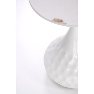 RIPPLE modern lerakóasztal – fehér márvány / fehér - 40cm